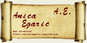 Anica Egarić vizit kartica